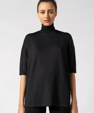 Tomasine Turtleneck Top Black