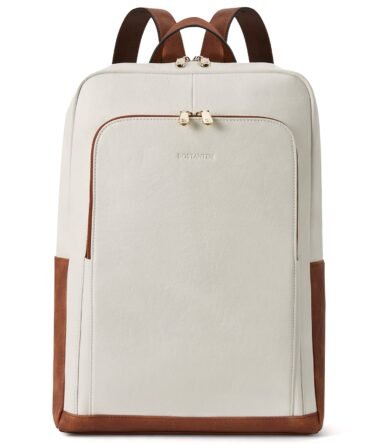 Baish Women Leather Laptop Backpack Travel Business Work Daypack
