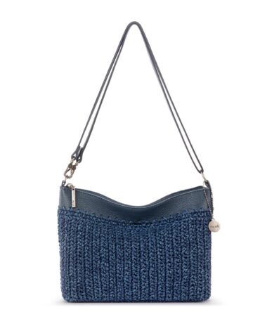 Lumi Crossbody - Hand Crochet - Denim Tonal Straw