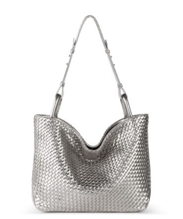 Los Feliz Medium Tote - Leather - Pyrite Woven