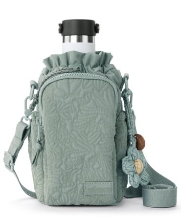 Banyan Drawstring Crossbody - EcoTwill - Sage Flower Blossom Quilted