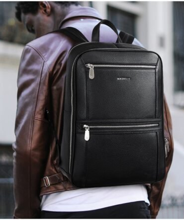 Large Men's Leather Backpack - Perfect for School and Travel