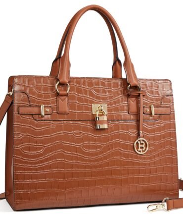 Briefcase for Women 15.6 inch Leather Laptop Bag Vintage Slim Lawyer Business Bag Stylish Work Purse