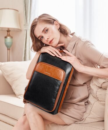 Vrba Large Genuine Leather Backpack Purse