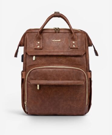Leather Laptop Backpack, 15.6"-18"