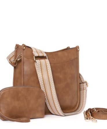 Stylish 2pcs Medium Hobo handbag and Crossbody Bag with 2 Adjust Guitar Strap