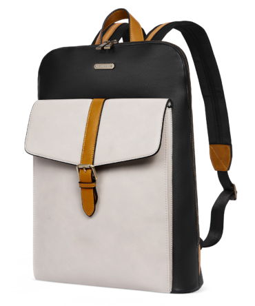 Leather Laptop Backpack for Women 15.6 inch Computer Backpack Stylish Travel Backpack Purse for Women Work Daypack Bag