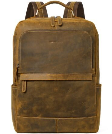 Men's Large Retro Business Backpack for 15.6-inch Laptops