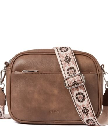 Vegan Leather Crossbody Bags for Women Trendy with Adjustable Wide Strap