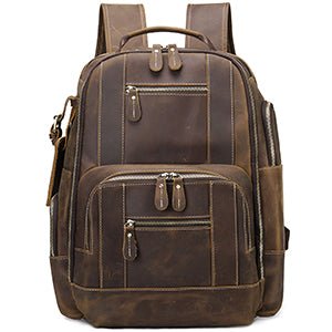 Leather Backpack for Men, 15.6 inch Laptop Backpack Large Capacity Business Travel Bag Vintage Shoulder Daypacks