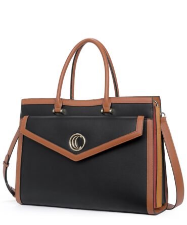 Leather Briefcase for Women 15.6 Inch Laptop Business Computer Ladies Work Handbag