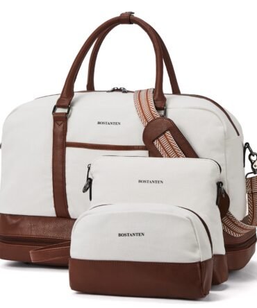 Zenobe 3 Pcs Set Weekender Bag with Shoe Compartment For Travel