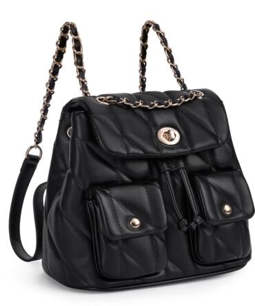Quilted Drawstring Backpack: Convertible Crossbody