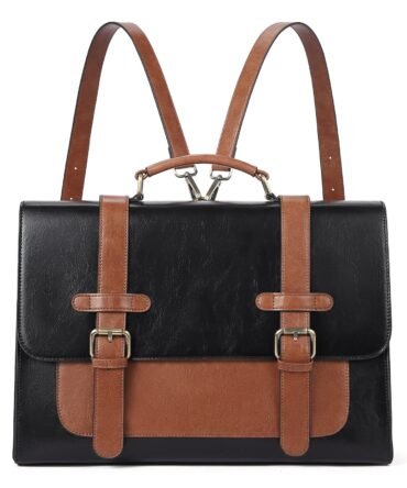 Agatha Vegan Leather laptop backpack Messenger Bag