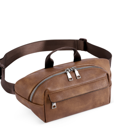 Leather Belt Bag Fanny Pack Crossbody Bags for Women Trendy Waist Bag with Adjustable Strap