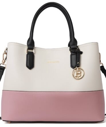 Leather Handbags for Women Designer Satchel Purses Top Handle Shoulder Crossbody Bag with Triple Compartment
