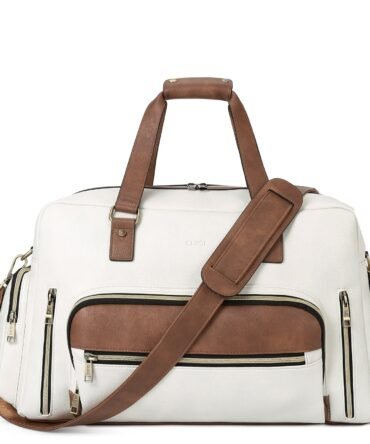 Duffel Bag for Travel Leather Women Weekender Bag Carry on Travel Bag with Shoe Compartment