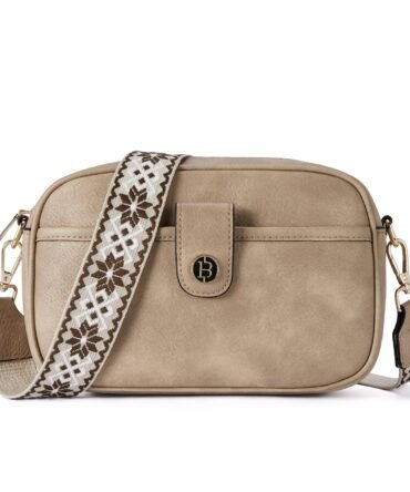 Crossbody Bags for Women Vegan Leather Purse Shoulder Handbags with Wide Strap