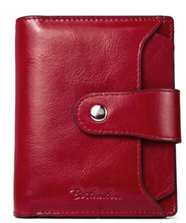 Lnna Hand Tooled Leather Wallet - Wine Red
