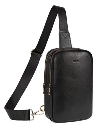 Leather Large Sling Bag Crossbody Bag for Women Chest Bag for Travel