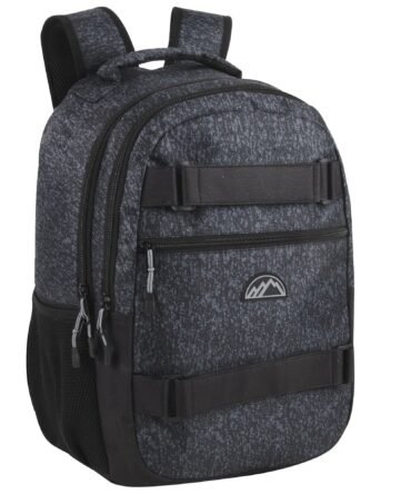 19-Inch Bulk Dual Strap Skate Backpack w Laptop Sleeve - Grey Heather
