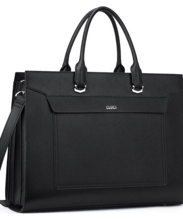 Leather Briefcase for Women Vintage Laptop 15.6 Inch Slim Large Business Ladies Work Shoulder Bag