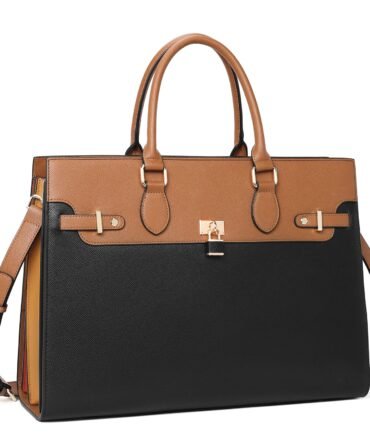 Leather Briefcase for Women 15.6" Large Laptop Bag Computer Shoulder Bag Napa Pattern