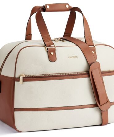 Judea Genuine Leather Overnight Bag Large Duffle with Trolley Sleeve