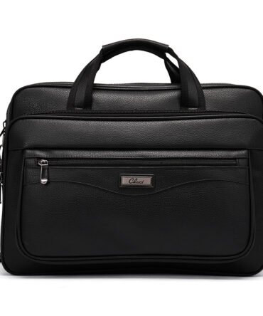 Leather Briefcase For Men Large Capacity 15.6 Inch Laptop Business Travel Shoulder Bag
