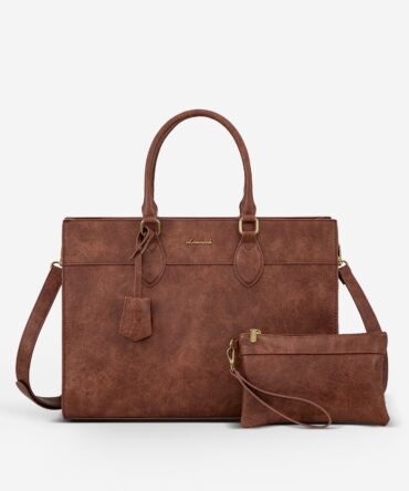 2Pcs Leather Computer Bag, 15.6" 17.3"