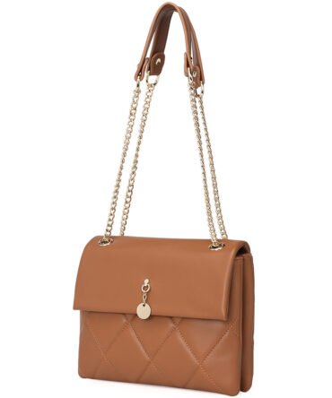 Crossbody Bags for Women Small Vegan Leather Designer Handbags Leather and Metal Chain Strap, Ladies Shoulder Bag