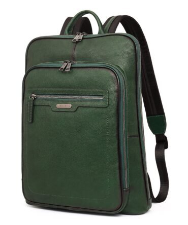 Women Laptop Backpack Purse Vegetable Tanned Full Grain Leather 15.6 inch Computer Bag Business Casual Travel Daypack