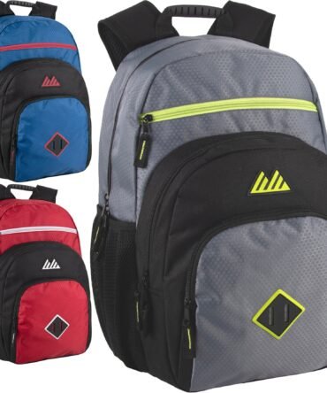 19-Inch Bulk Double Dome Backpack w Laptop Sleeve - 3 Colors