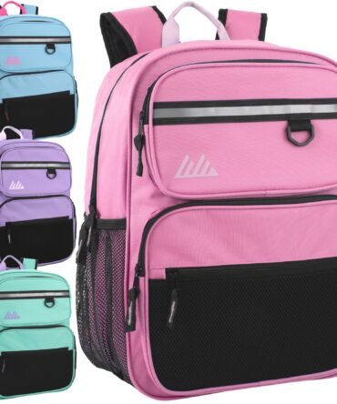 17-Inch Bulk Rugged Multi-Pocket Backpack - Girls