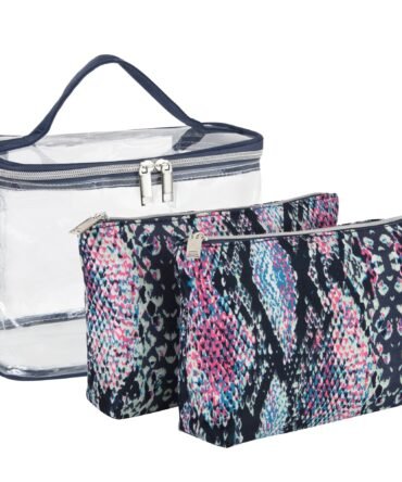 Clear Cosmetic Traveling Case with 2 Cosmetic Pouches