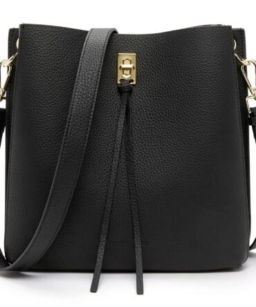 Lotty Tasseled Grained Leather Medium Bucket Bag