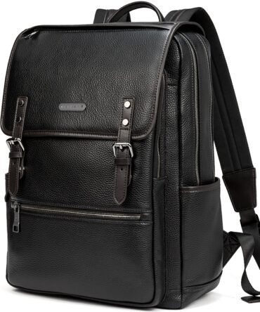 Koch Designer Pebble Black Genuine Leather Backpack Leather Purse