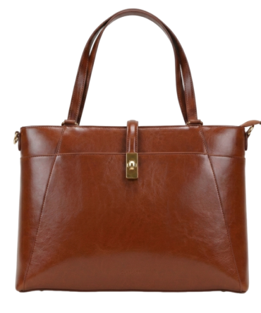 Carol Sequence Genuine Leather Tote Briefcase
